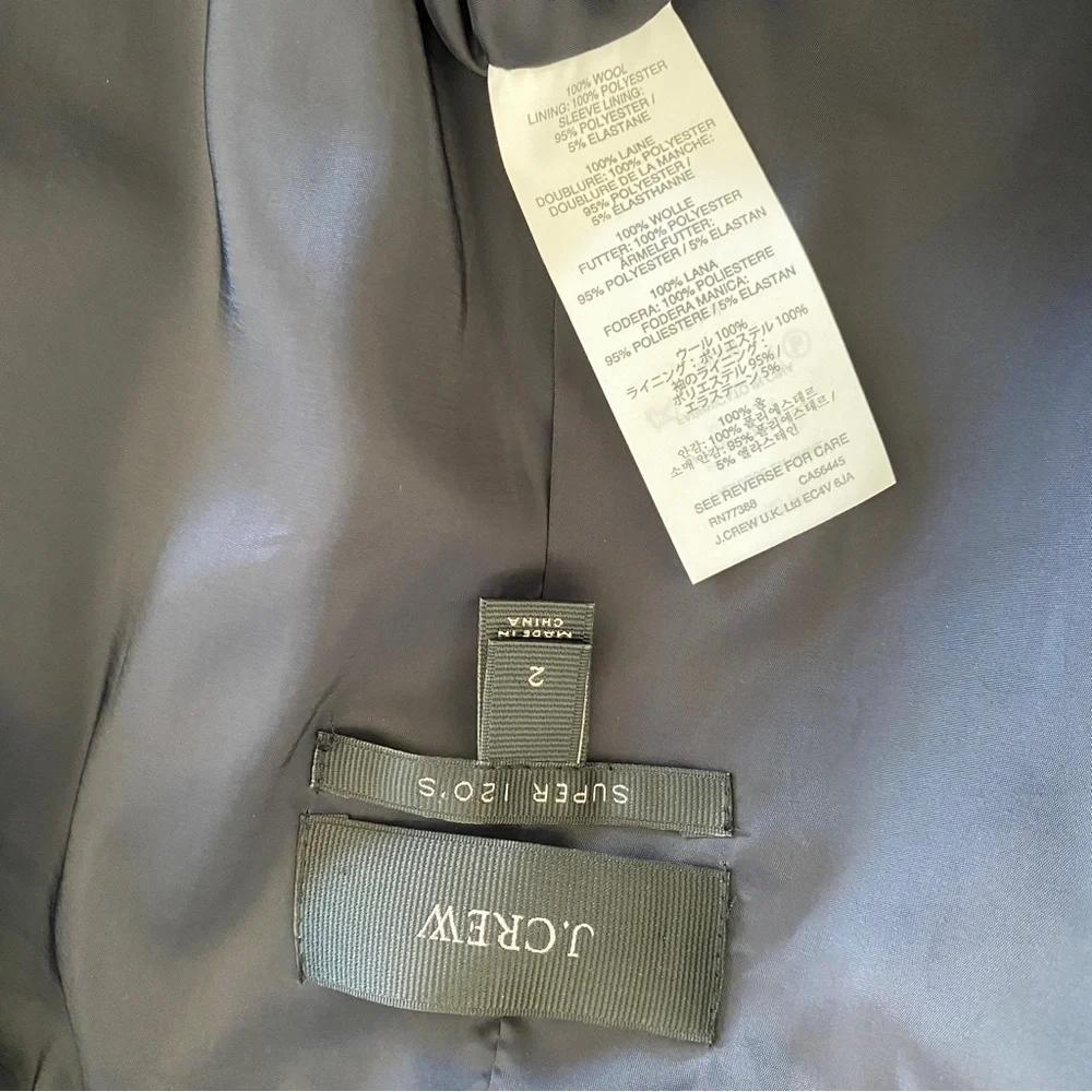 J. Crew super 120's double breasted jacket